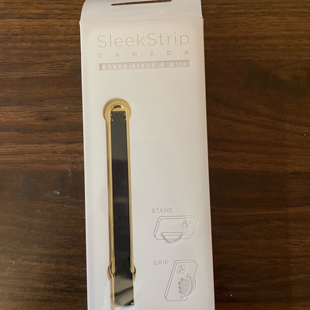 SleekStrip Canada Phone Stand & Grip - Black and Gold